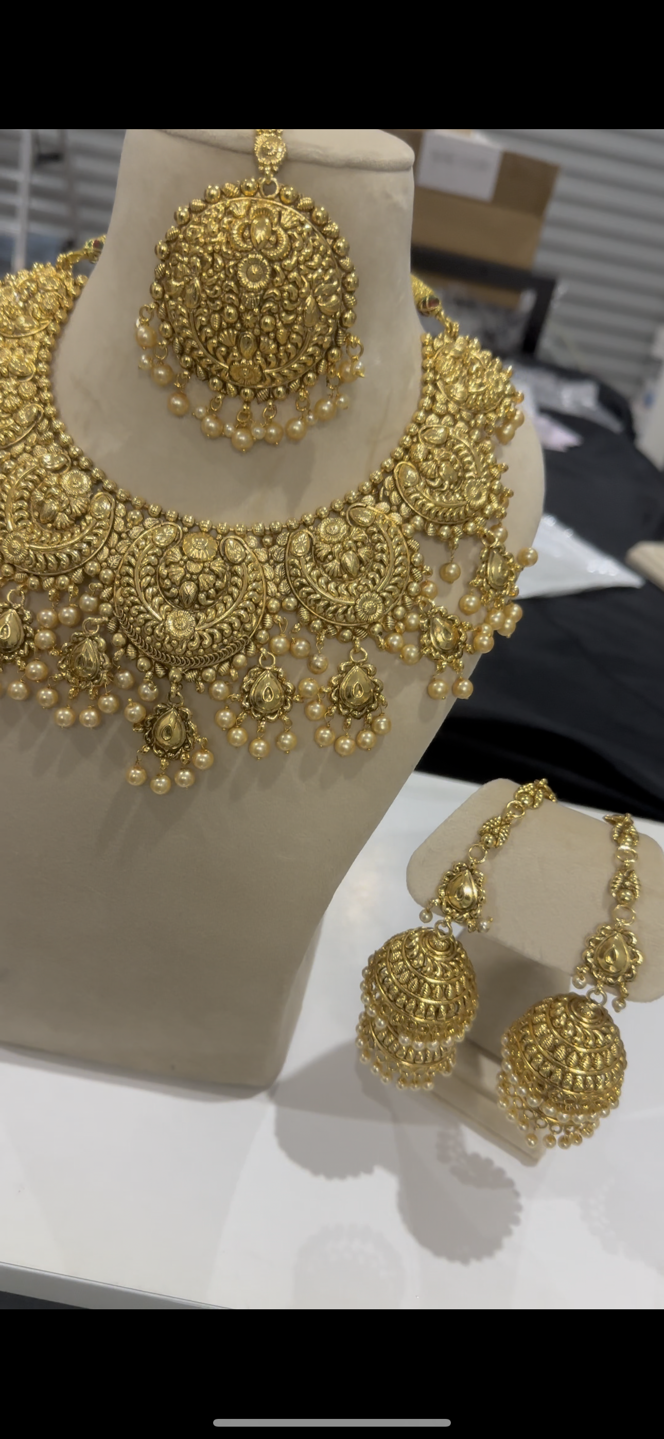 Gold Plated necklace Sandookh Collection Bridal