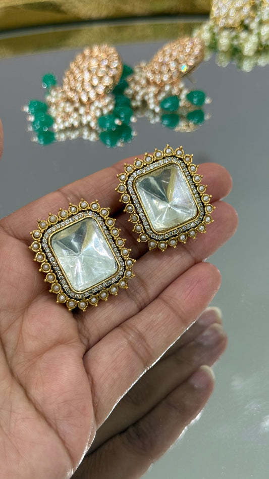 Gold plated stud earrings