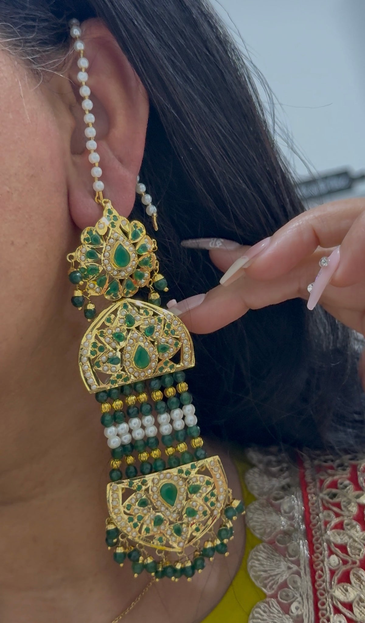 Real Jadau Earrings Gold Plated Available Australia Shop Online