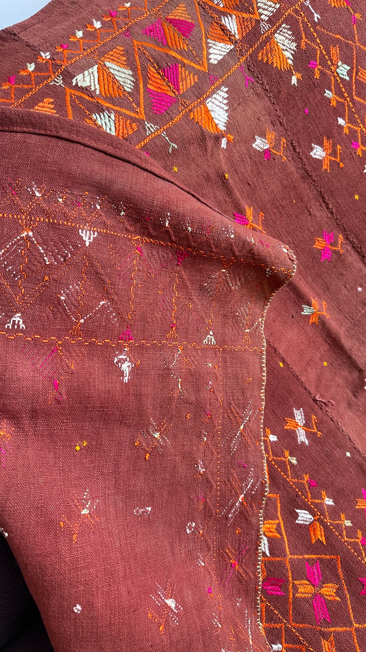 Vintage(preloved) Hand work khaddar baagh phulkari shawl dupatta