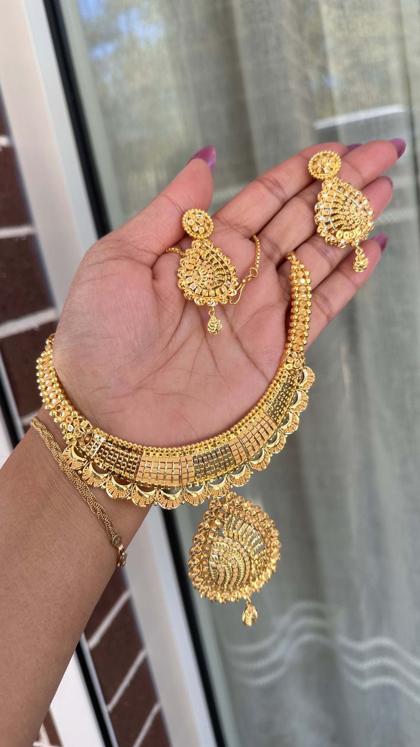 Gold plated necklace set Sandookh collection