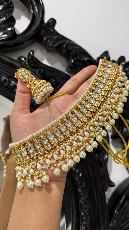 Gold Plated Kundan Necklace with jhumka Earring  Bridal Jewellery Australia