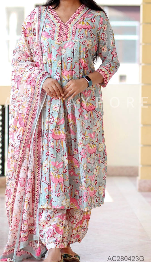 Three piece outfit anarkali style