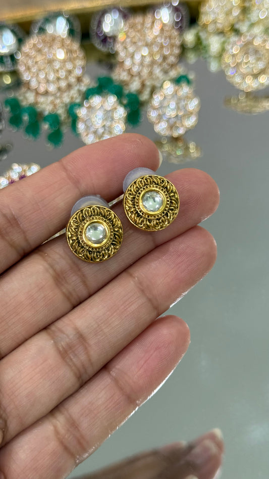 Gold plated stud earrings