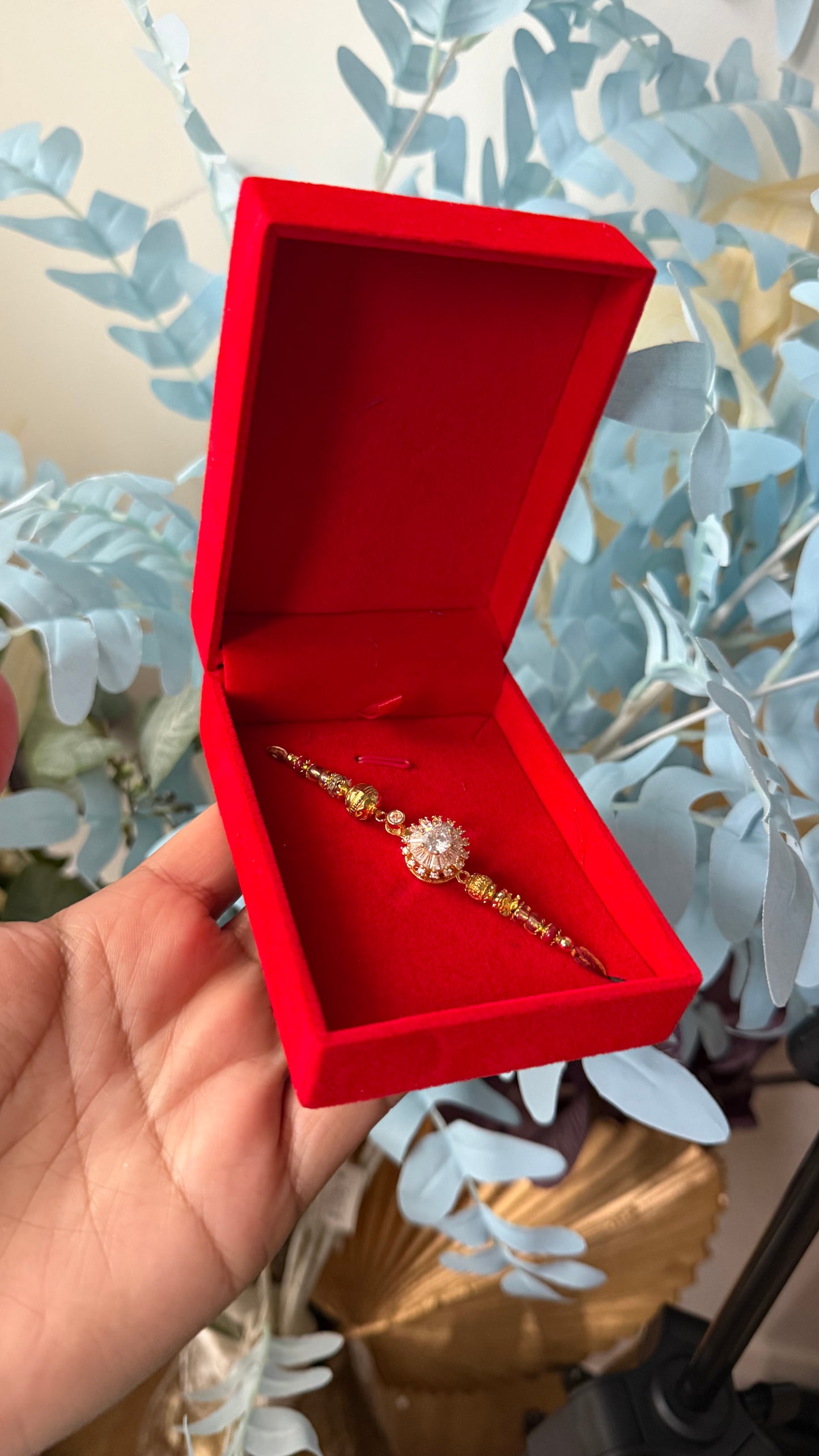 velvet box revolving  rakhi