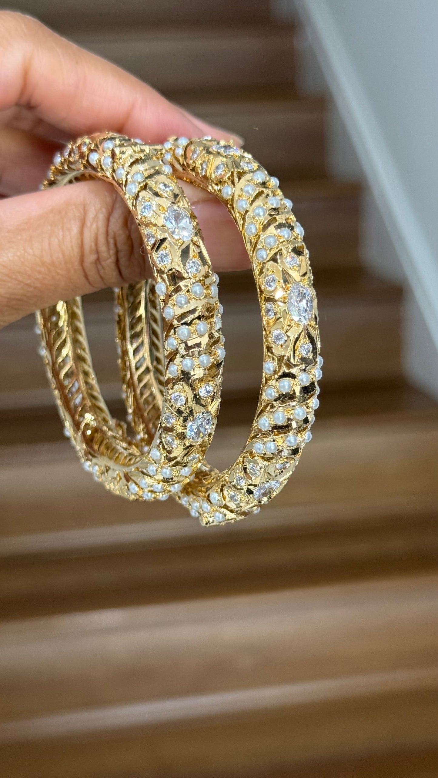 Elegant Real Jadau Gold Plated Kangan with intricate traditional craftsmanship and stunning design