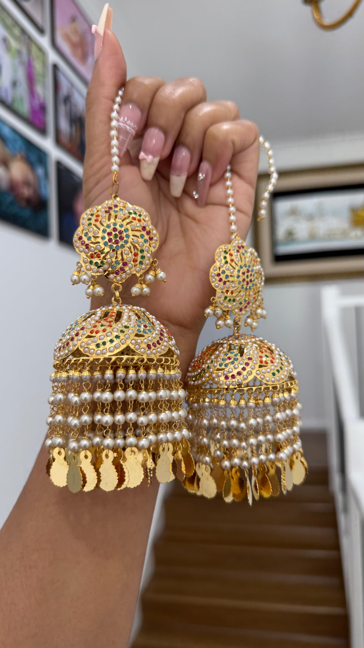 Real Jadau Gold Plated Jhumka