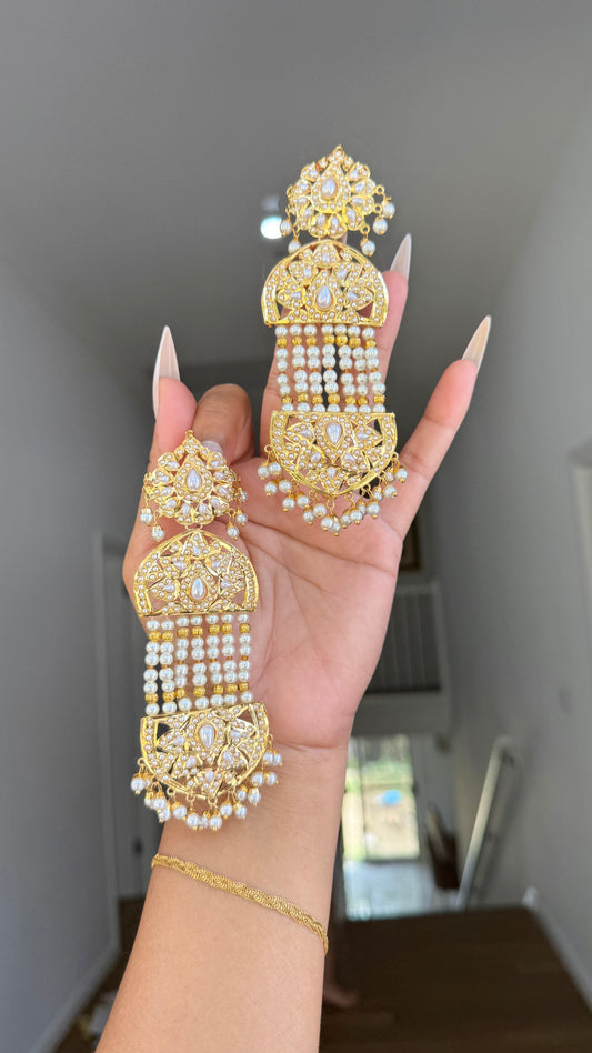 Real Jadau Gold Plated Earrings –  Real Gold Look