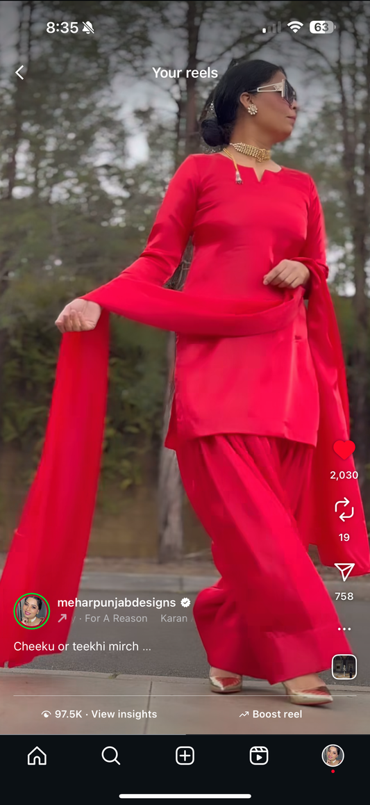 red farshi salwar suit
