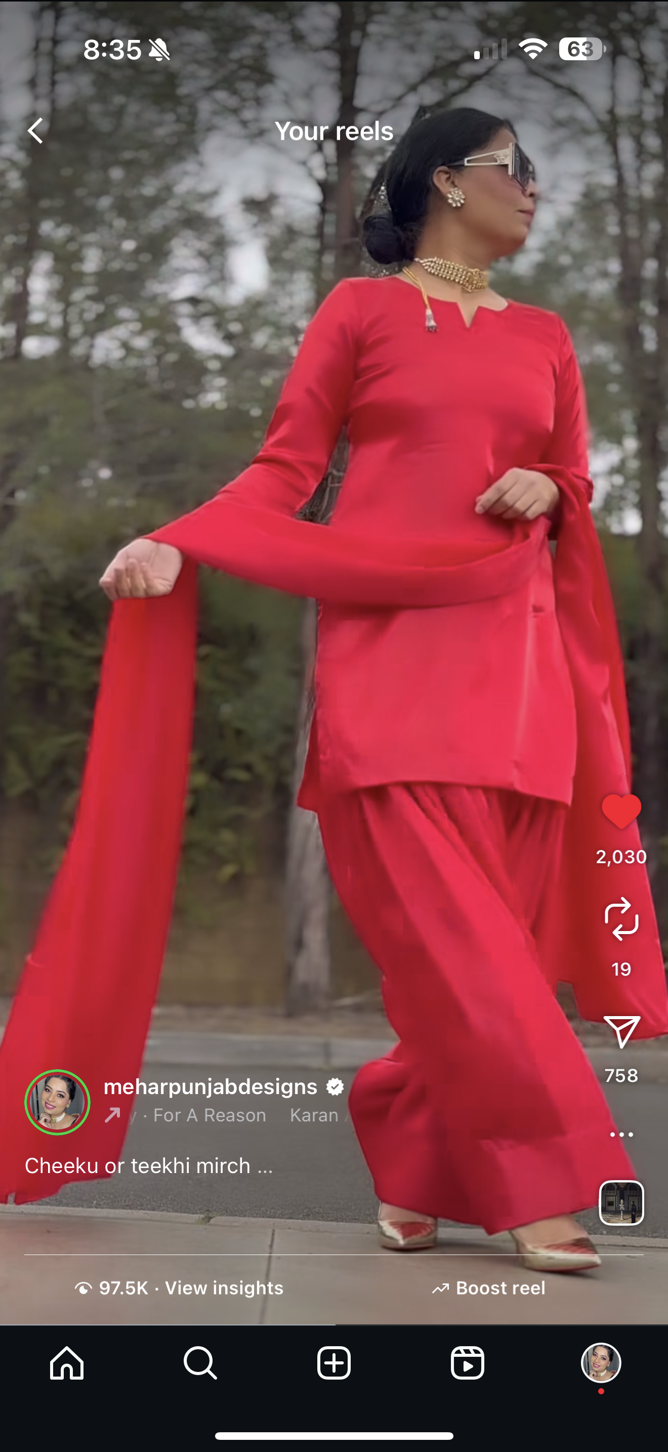 red farshi salwar suit