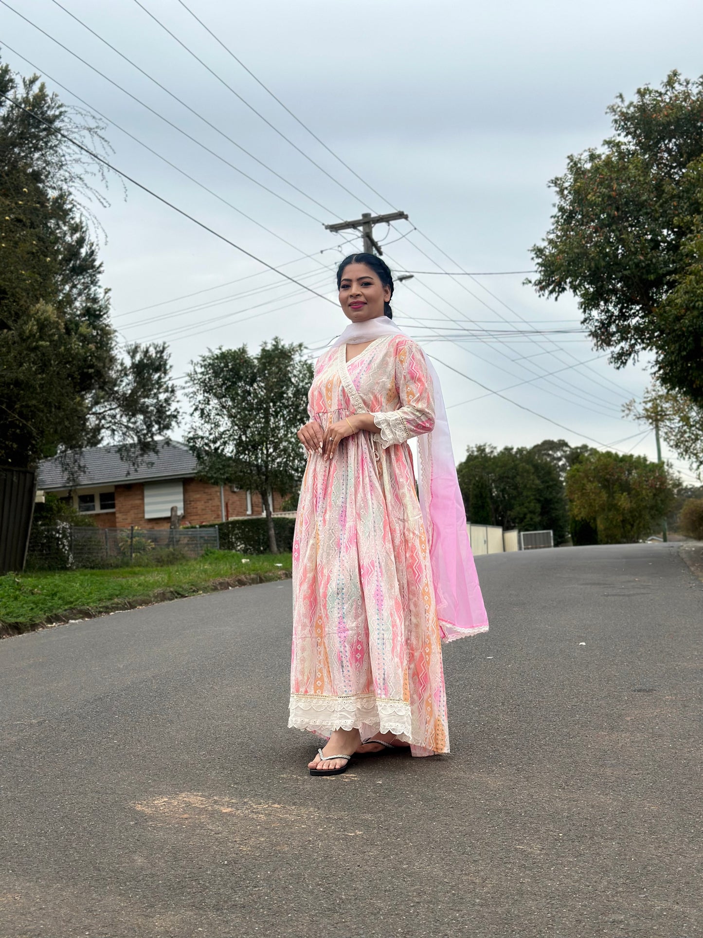 Cotton anarkali style outfit