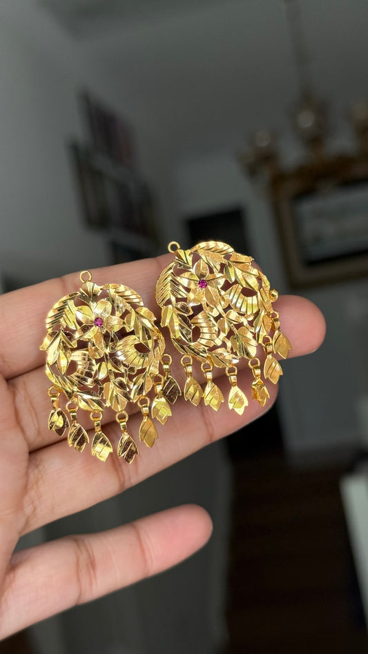 Gold Plated Studs Earrings Real Gold look