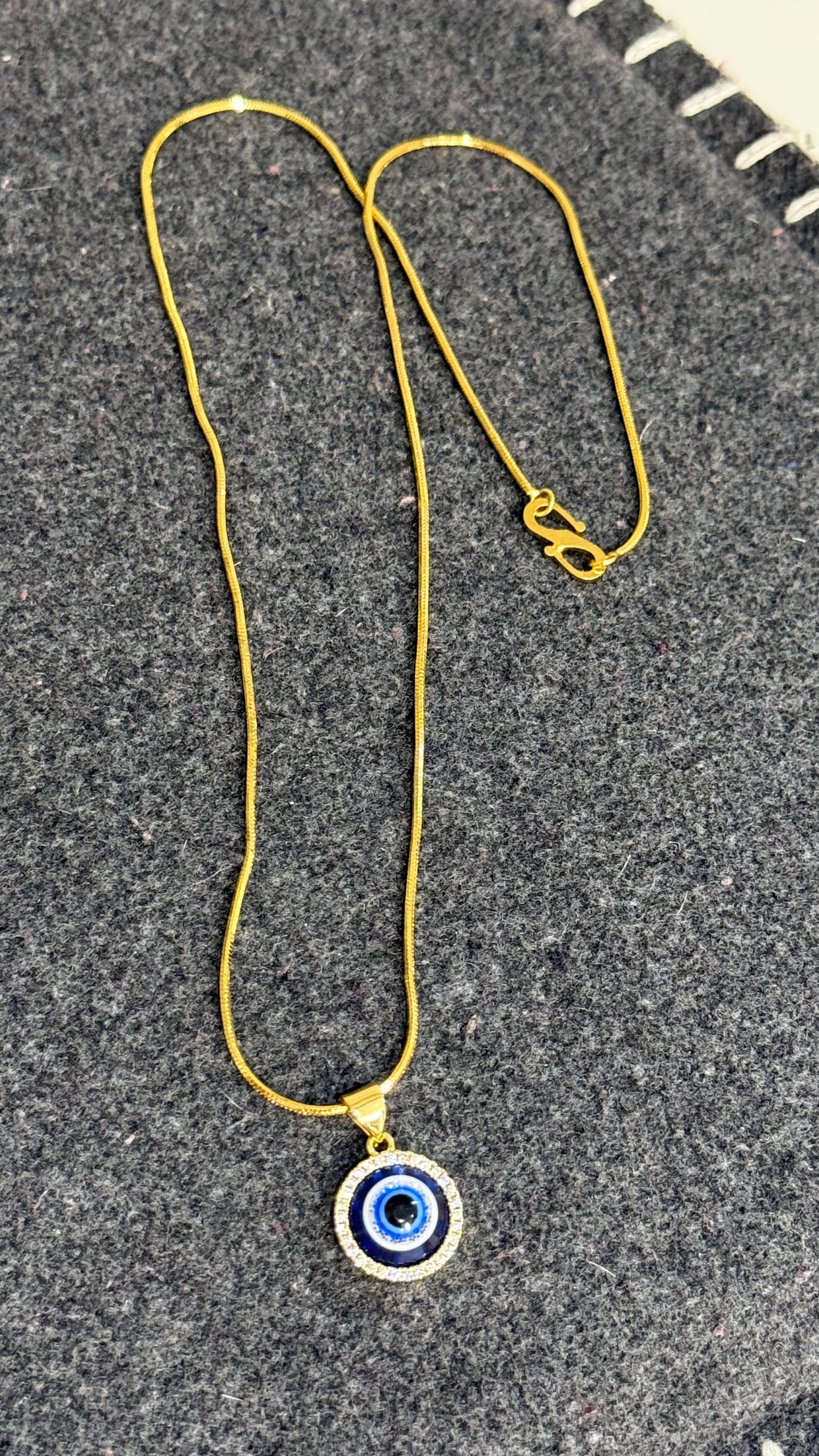 evil eye pendant with chain necklace