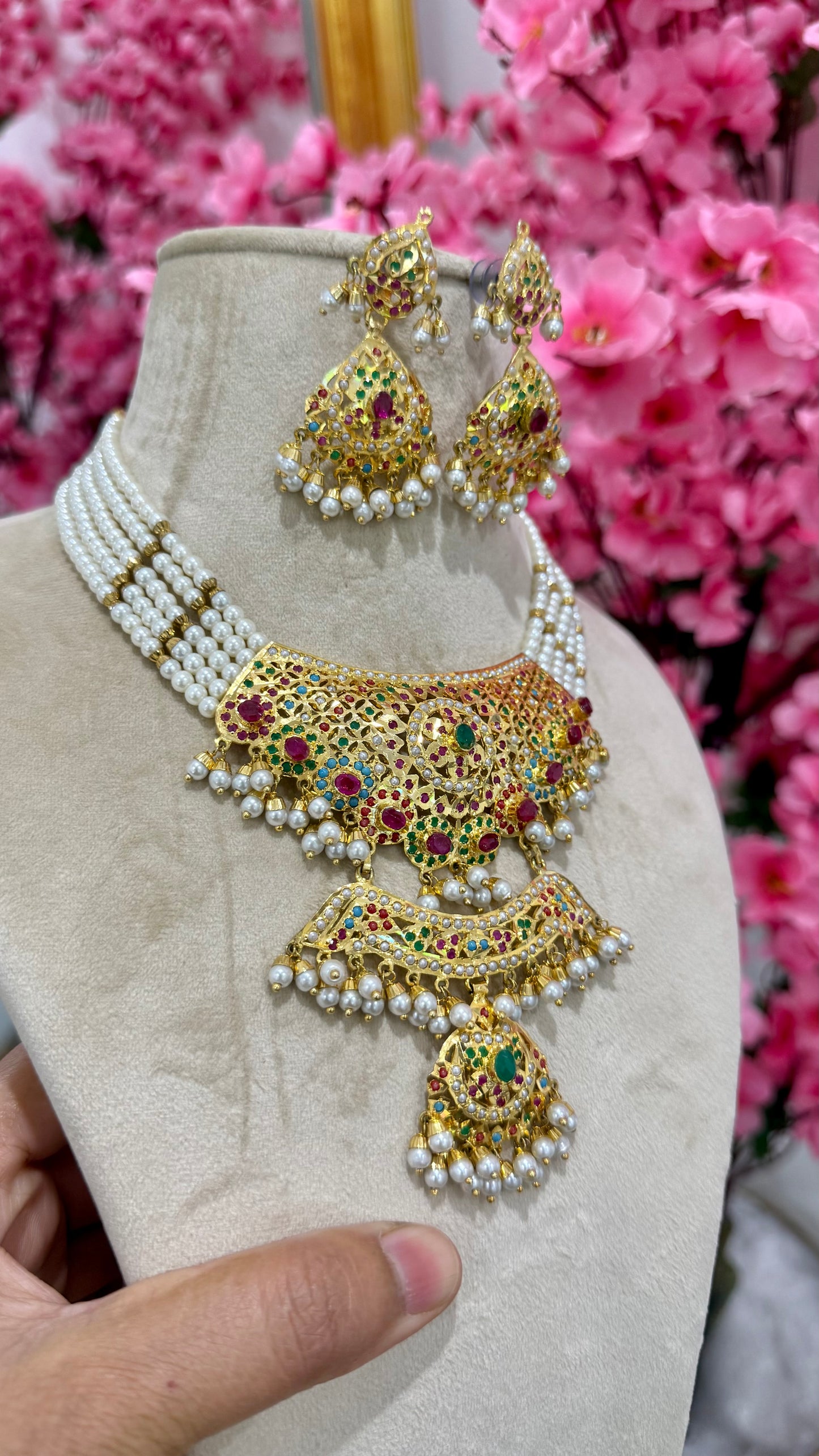 Real Jadau Gold Plated necklace