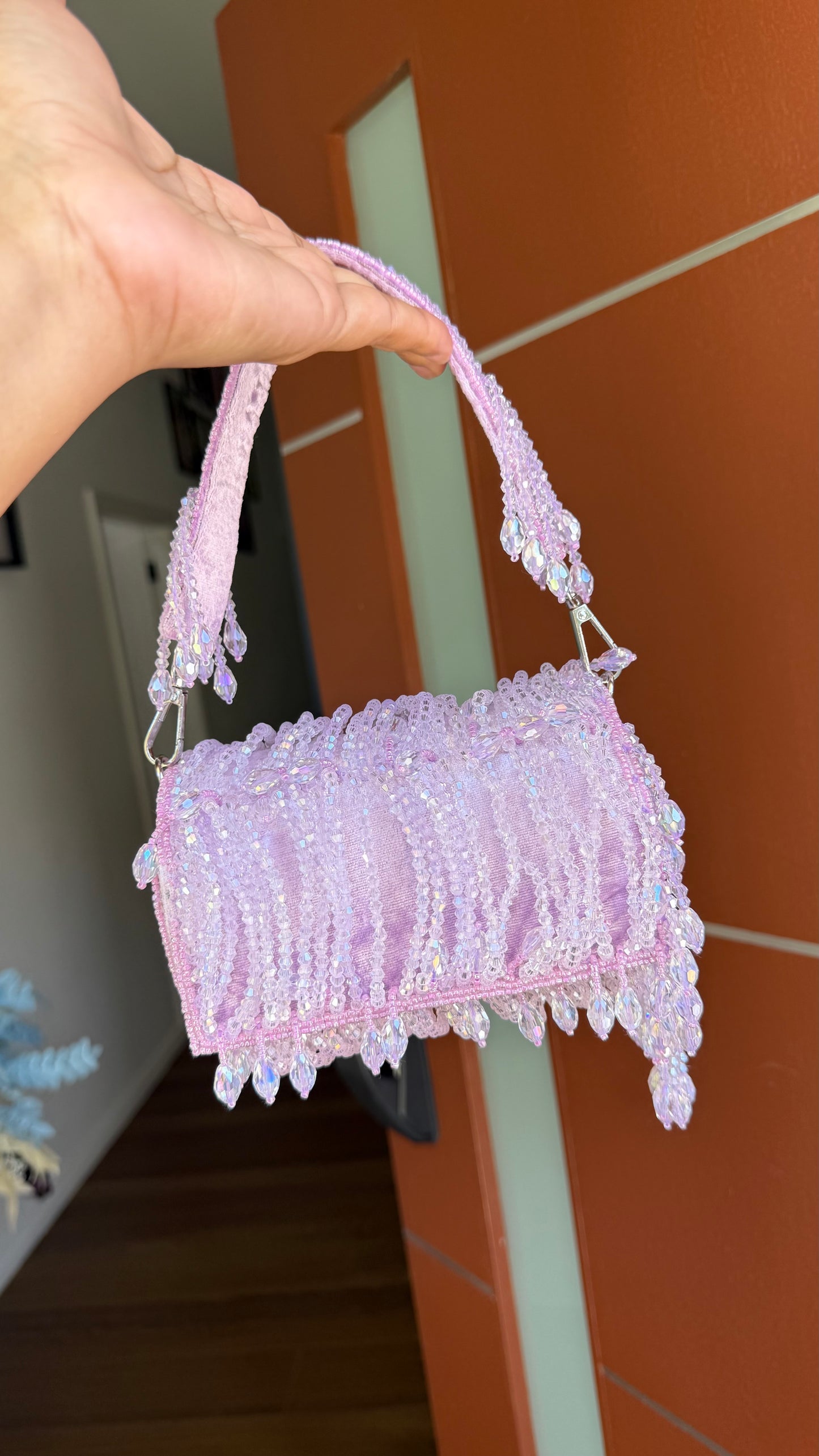 Designer Party Handbags evening clutch Lavender light purple shade