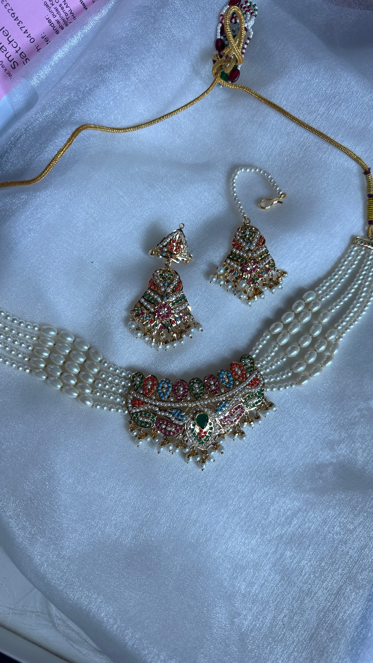 Real jadau gold plated necklace