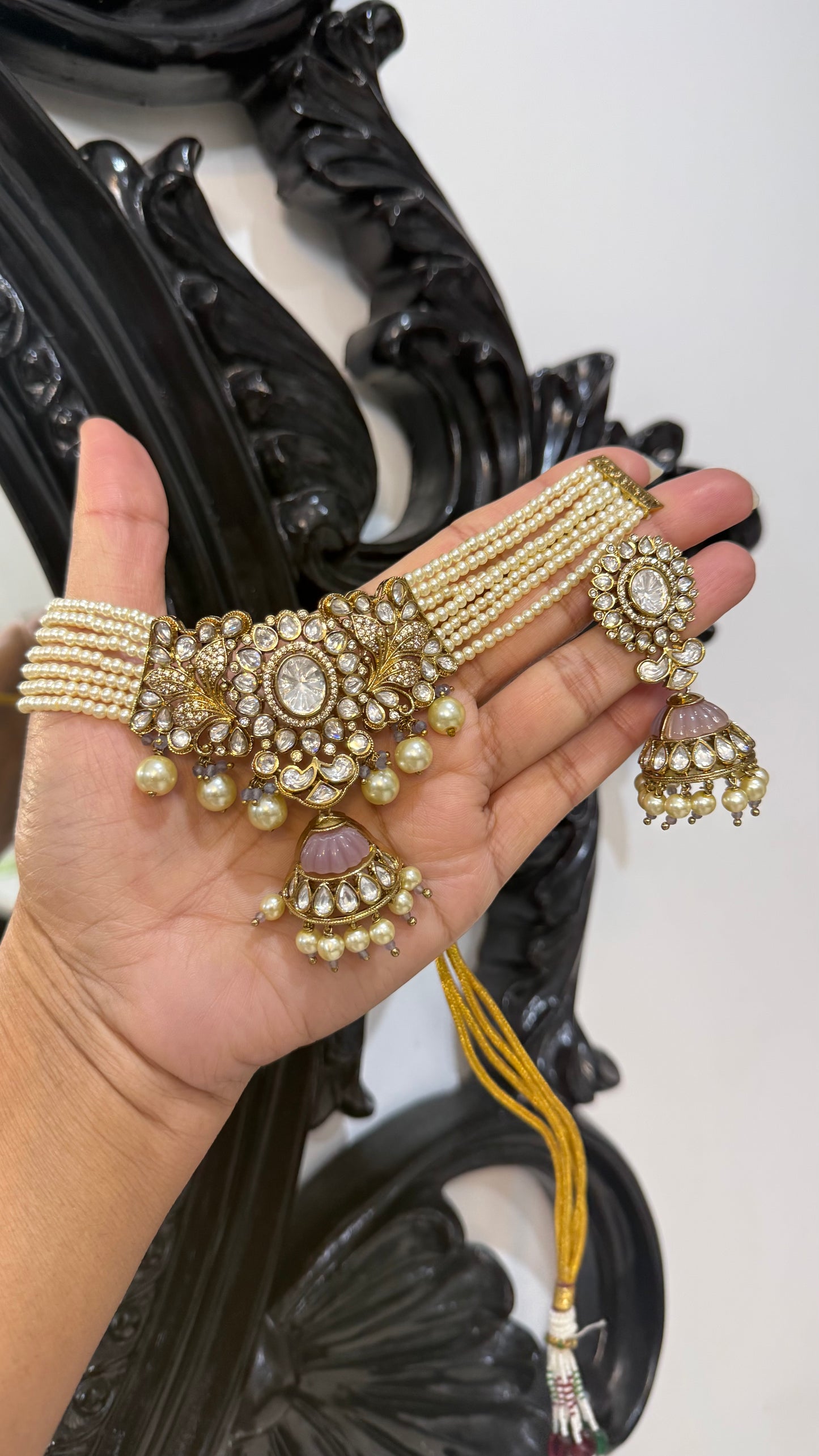 Premium Kundan Choker Set with Medium Jhumki | Punjabi Wedding Jewellery Australia