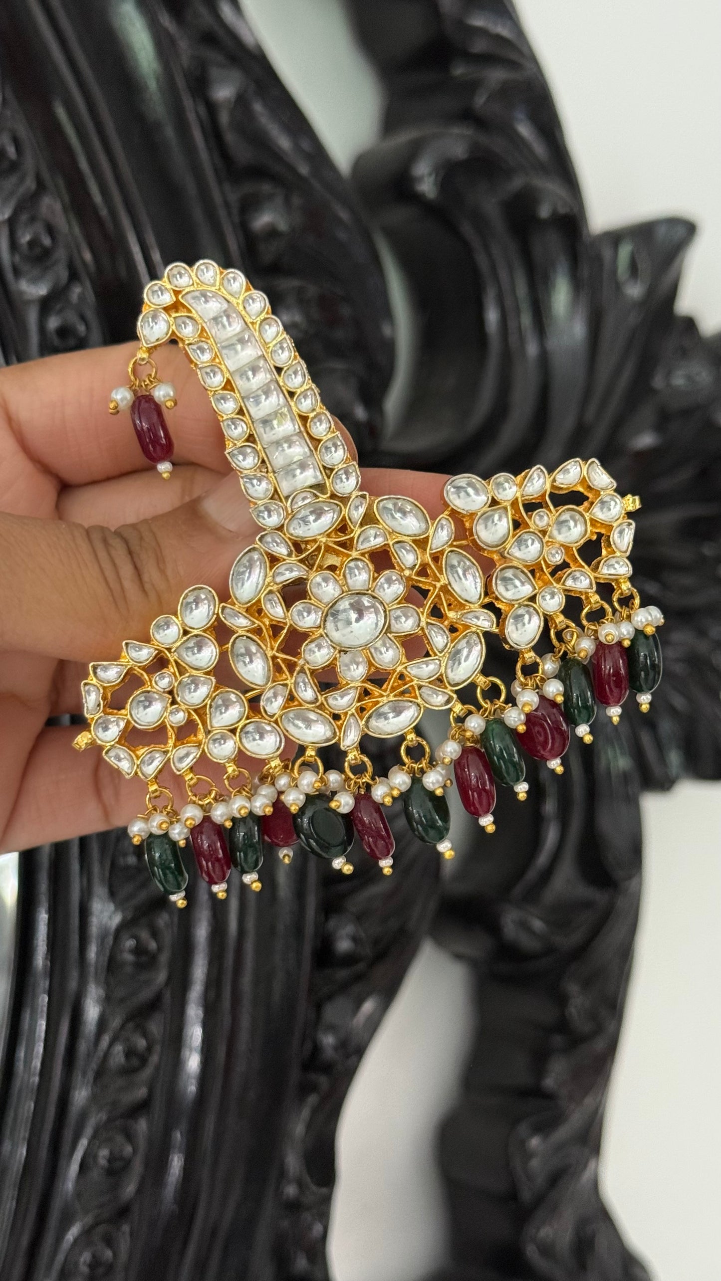 Handcrafted Wedding Kalgi Pachi – Groom/Men Turban Accessory | Gold-Plated | Mehar Punjab Designs