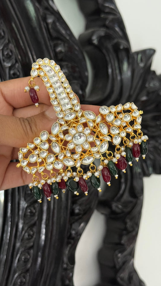 Handcrafted Wedding Kalgi Pachi – Groom/Men Turban Accessory | Gold-Plated | Mehar Punjab Designs