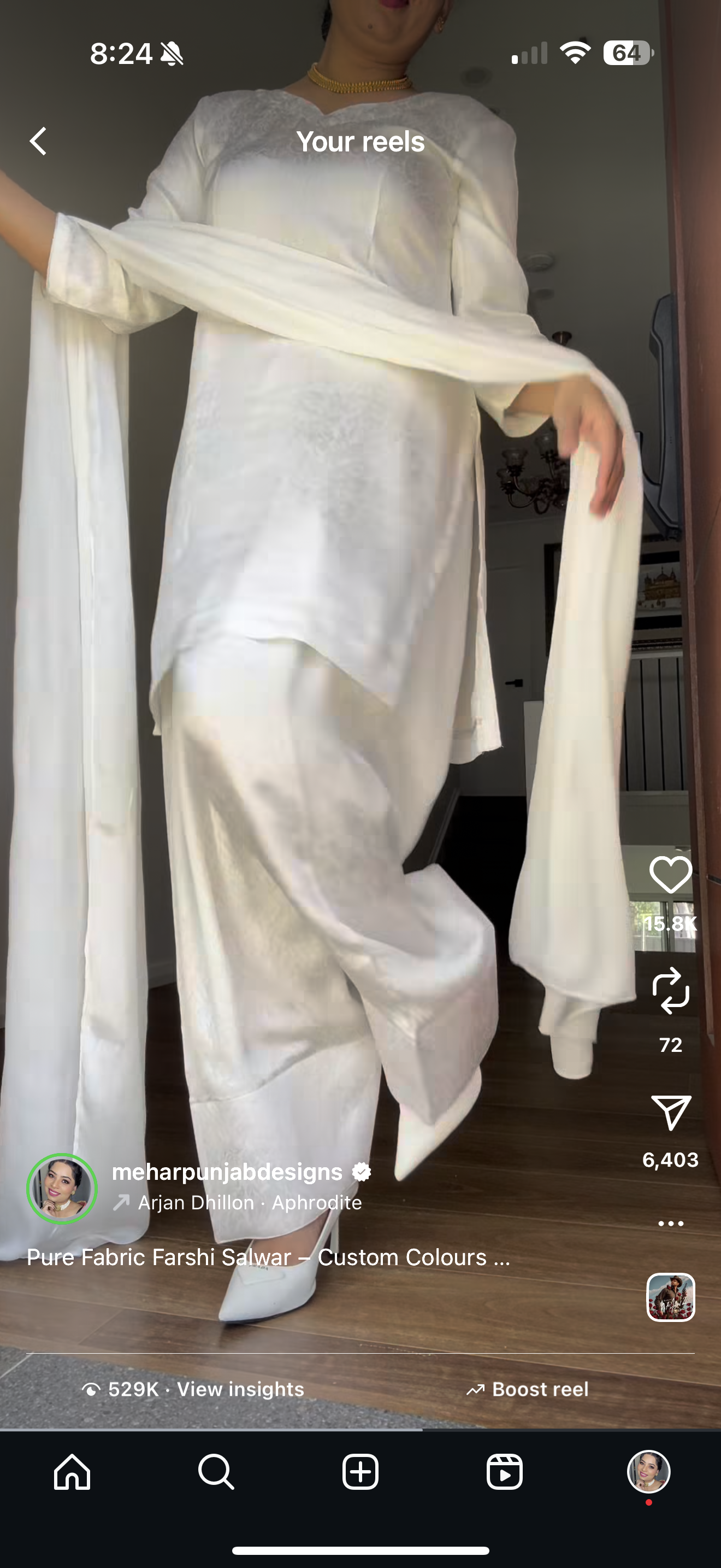 white farshi salwar suit pure fabric