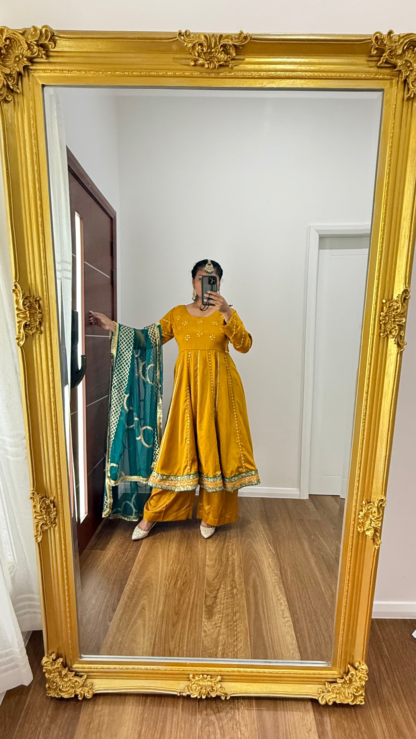 Anarkali with palazo and dupatta