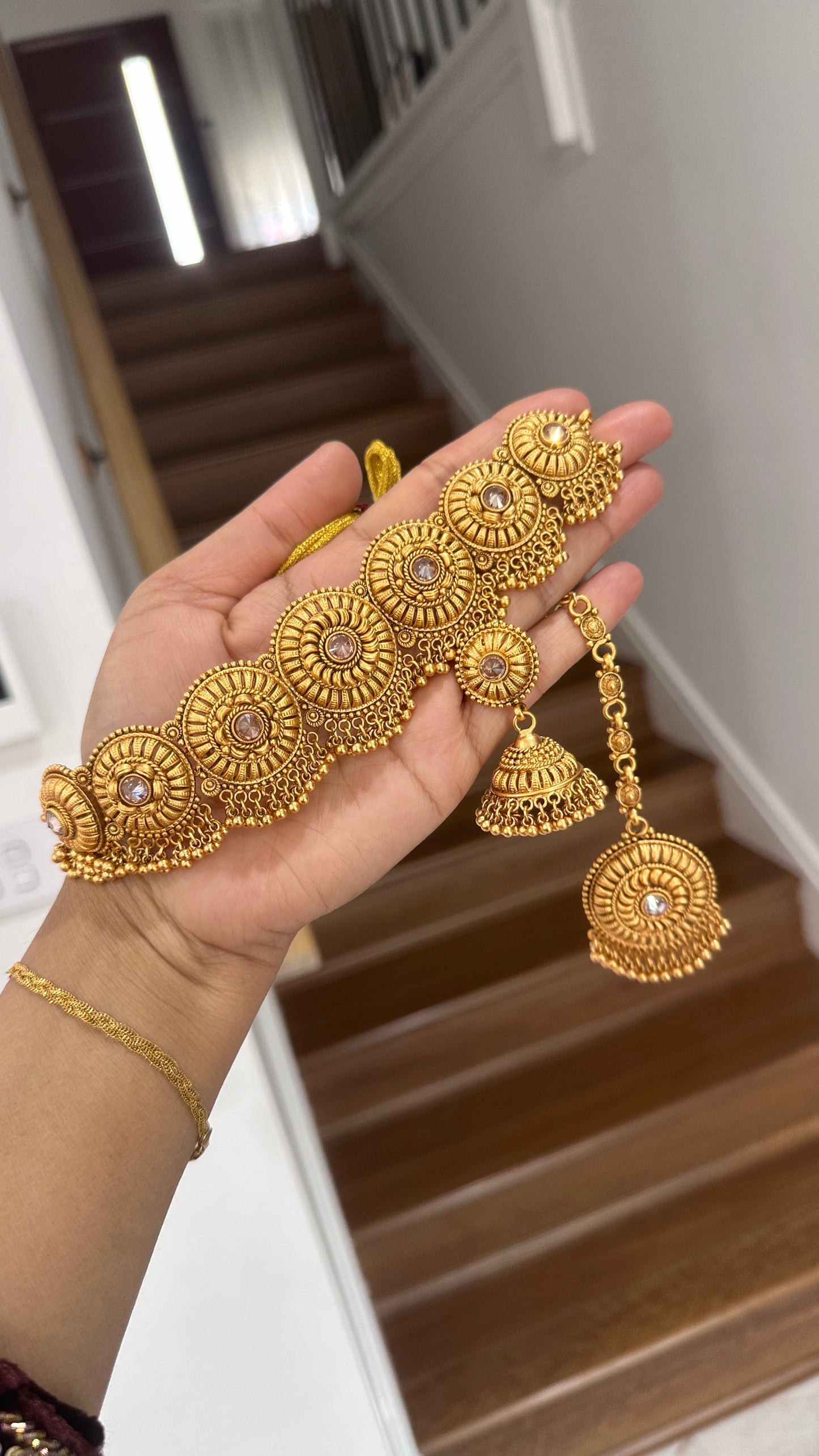 Antique gold look choker set Sandookh collection