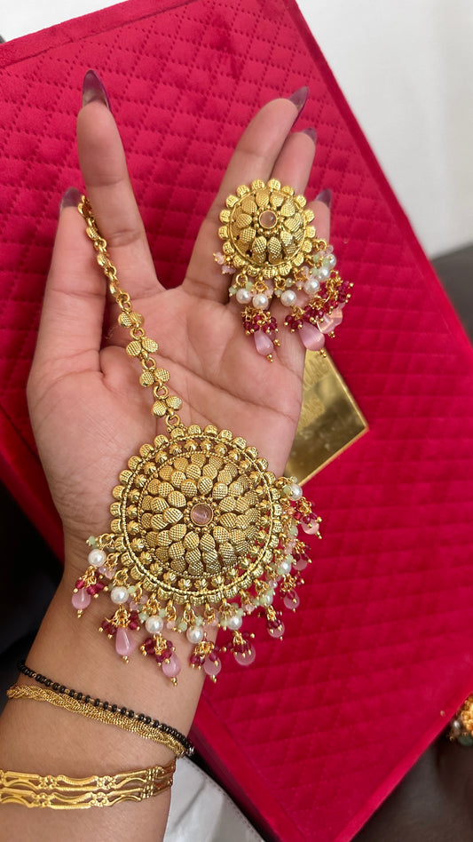 Gold plated tikka and studs