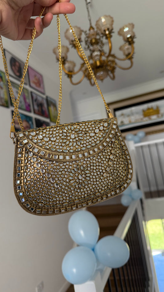 Kundan golden bag