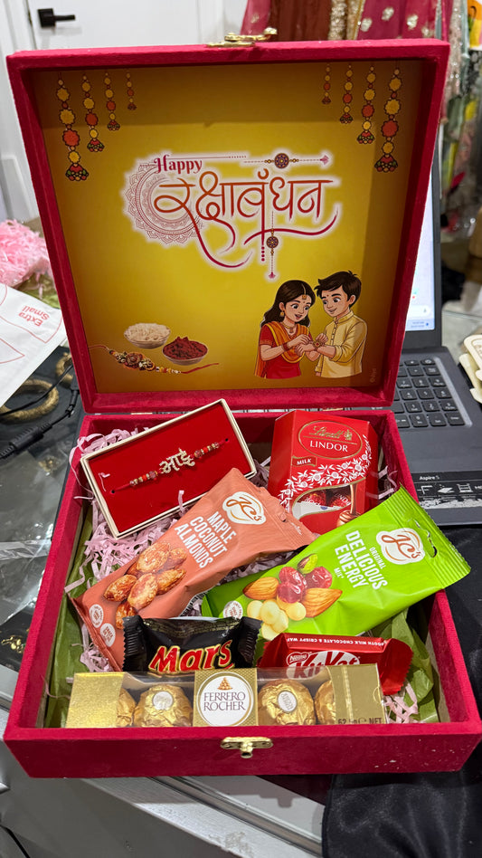 Premium Rakhi Gift Hamper velvet box
