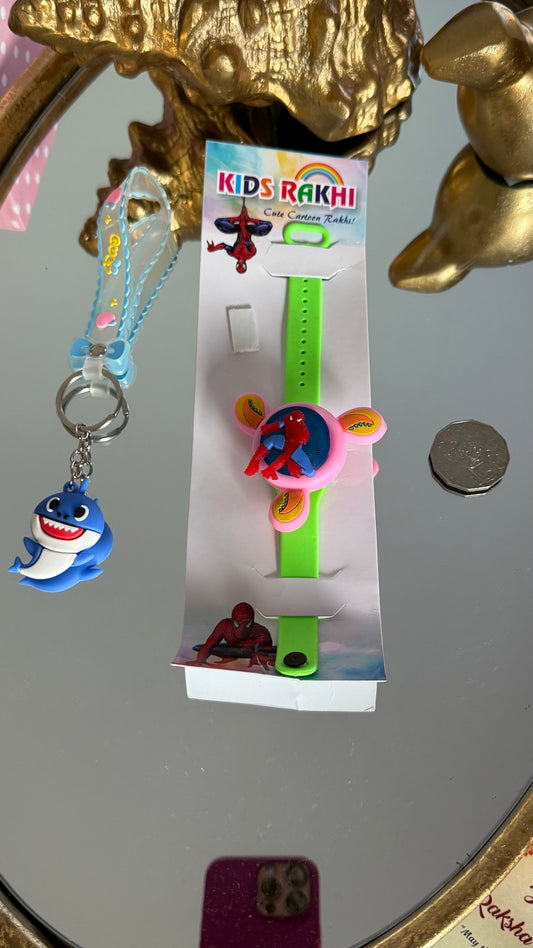 Kids Toy Rakhi – with Fidget Spinner with Lights and key chain