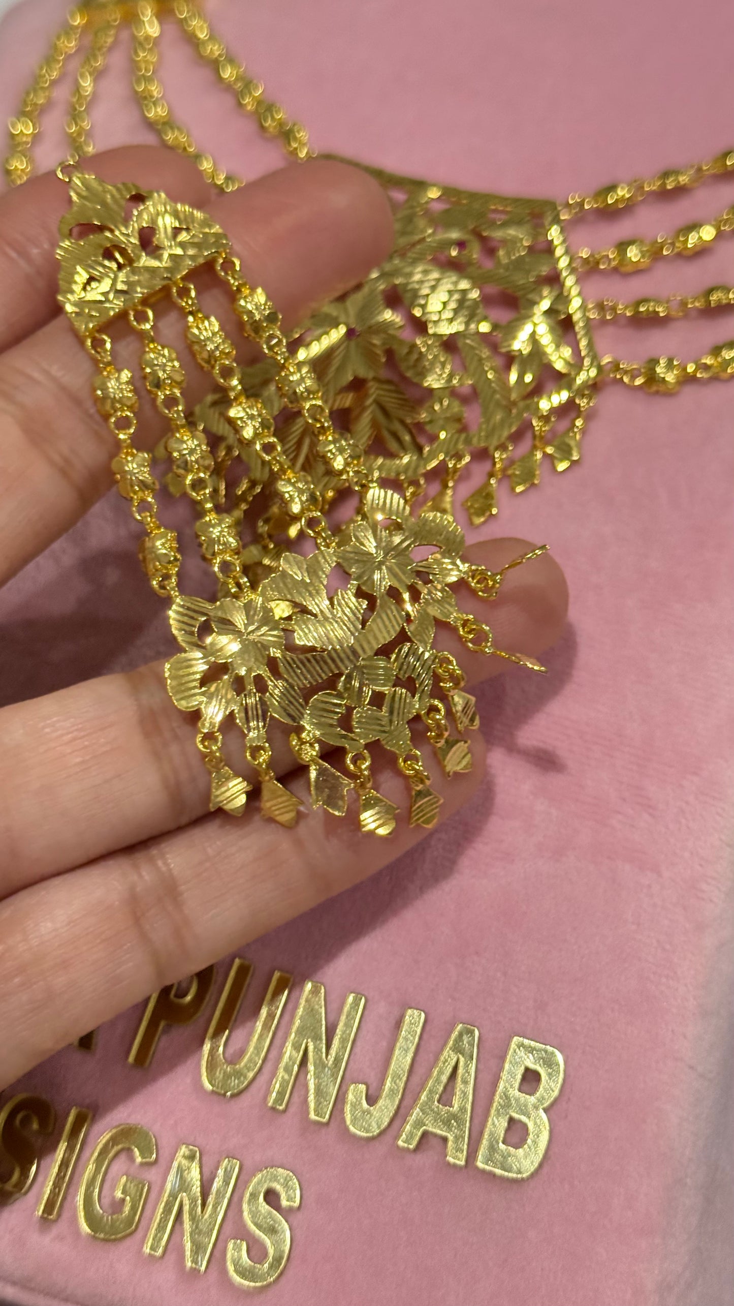 Premium quality gold plated Raani haar with matching earrings Sandookh collection