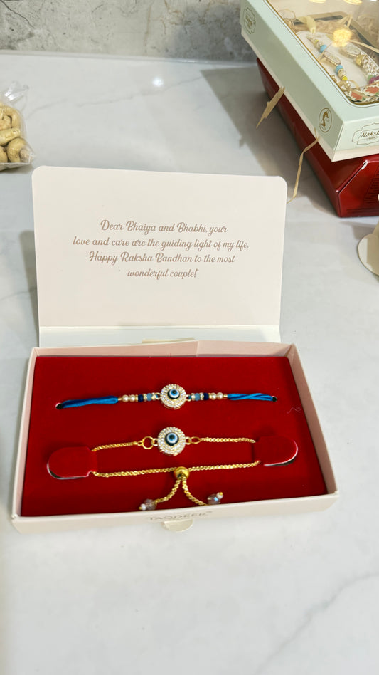 Premium  Rakhi for Brother and Bhabi combo