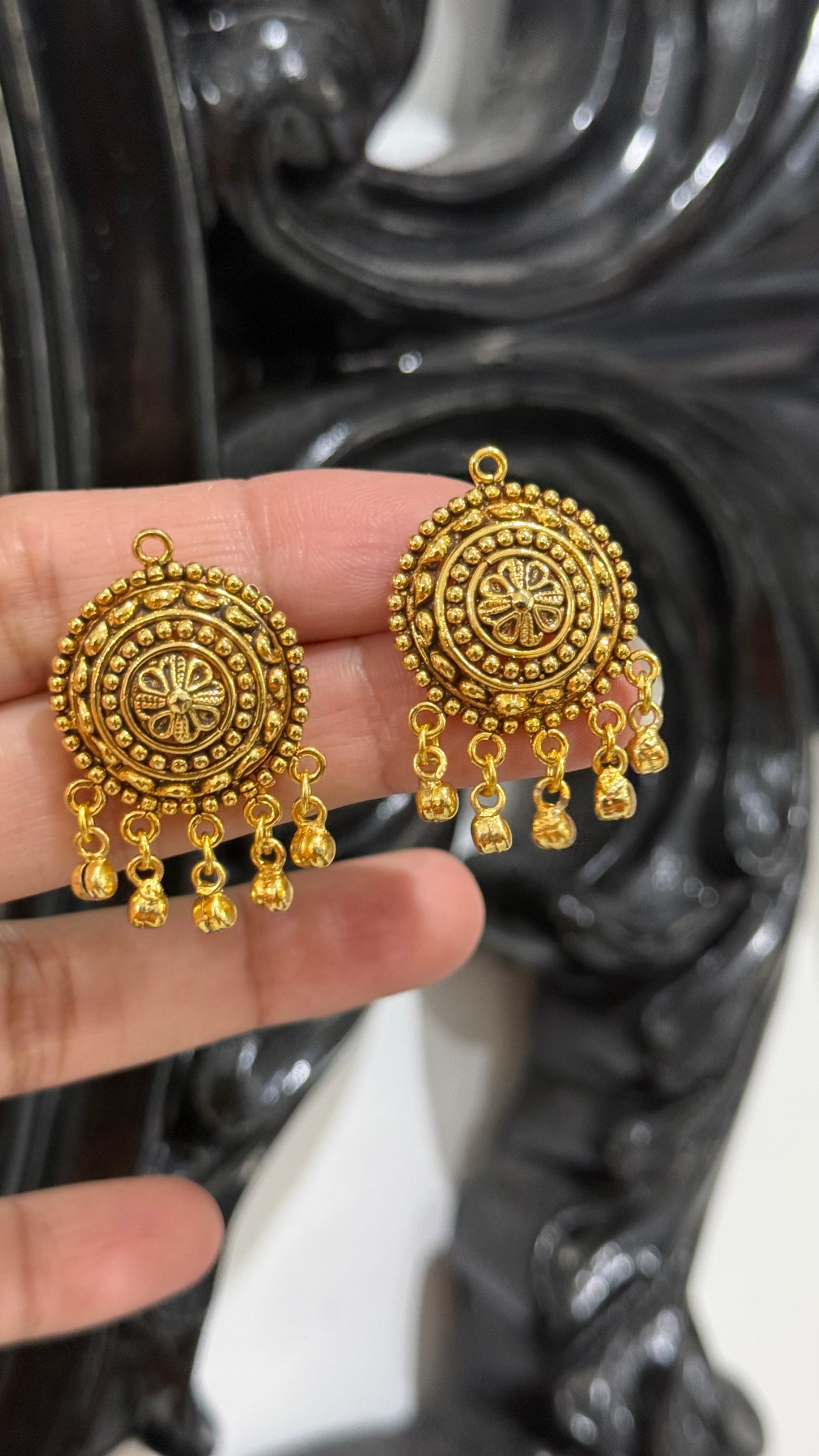 Gold plated studs antique look