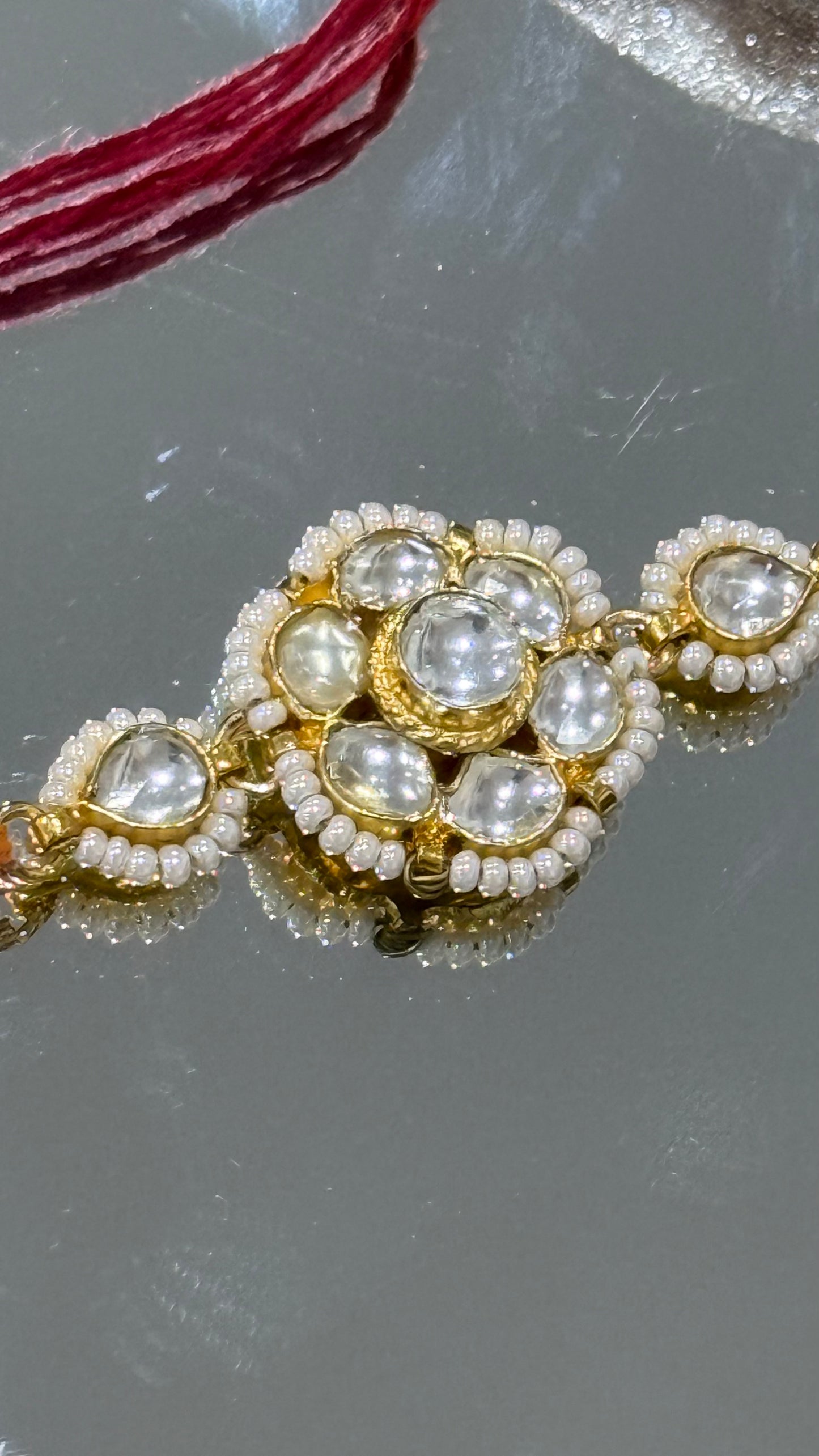 Premium Pachi Kundan  Rakhi for Brother Hand Made