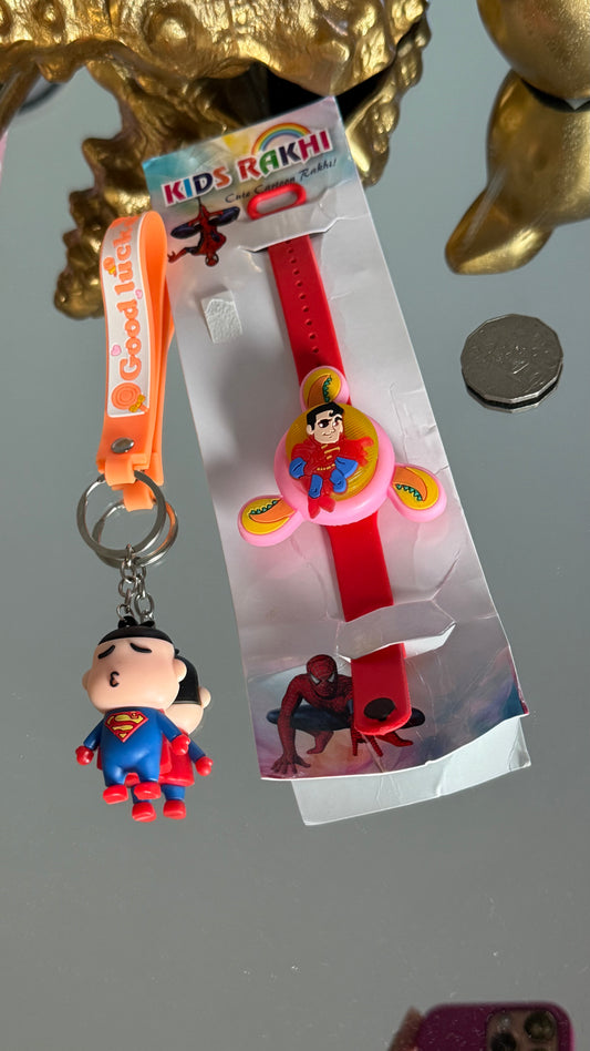 Kids Toy Rakhi – with Fidget Spinner with Lights and key chain