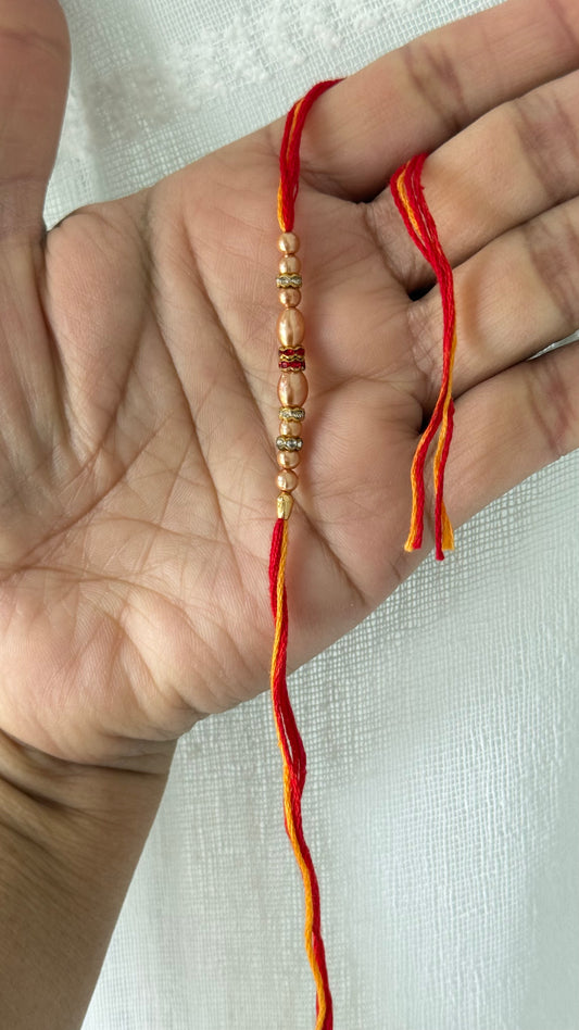 Pearl Rakhi for Brother Simple Thread Rakhi