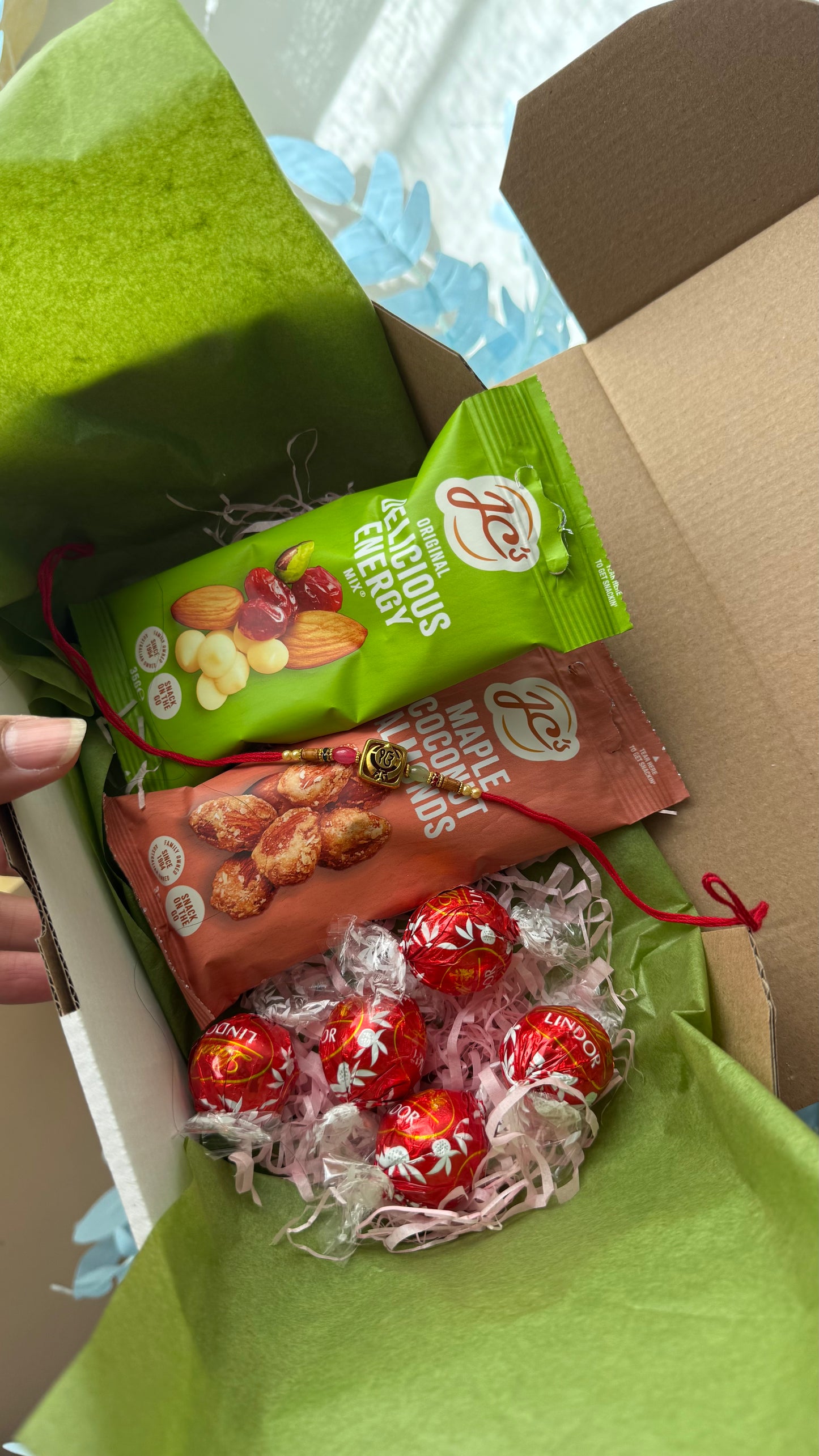Premium Rakhi Gift Hamper | Rakhi with Chocolates, Almonds & Energy Mix | Raksha Bandhan Australia