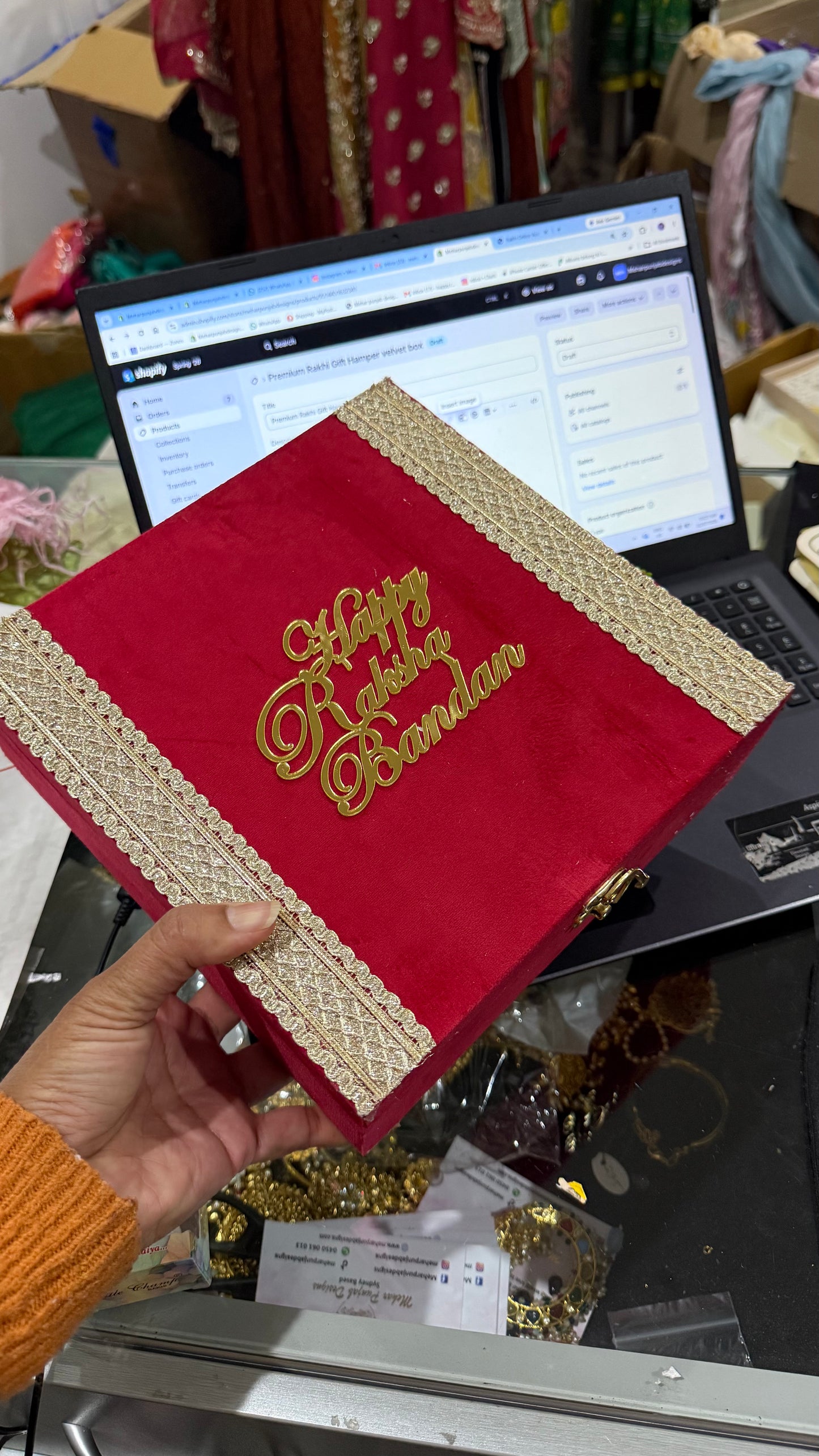 Premium Rakhi Gift Hamper velvet box