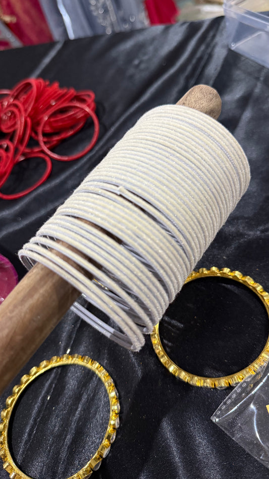 Chalk ( saleti) white metal bangle
