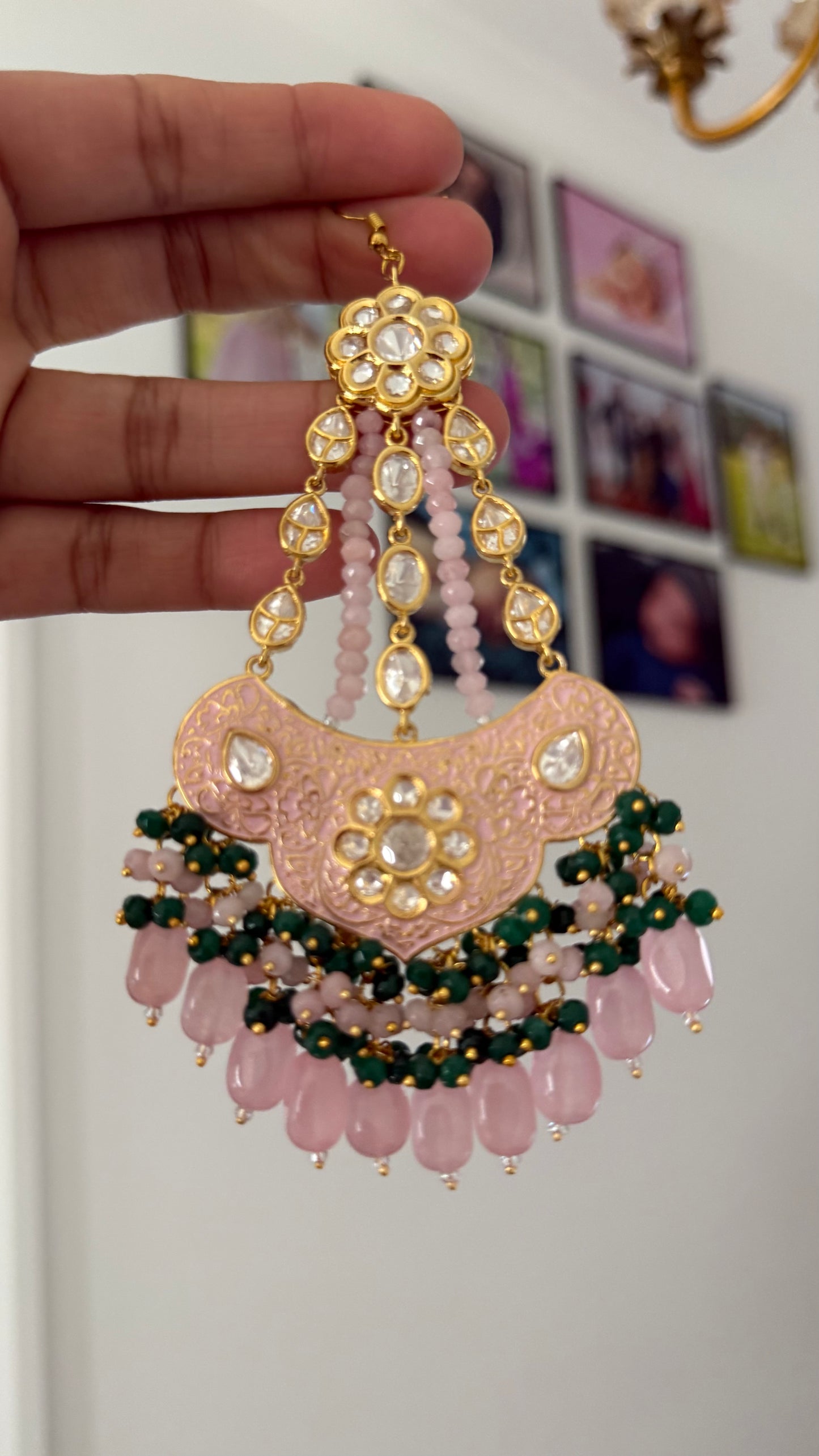 gold plated passa pink green mix