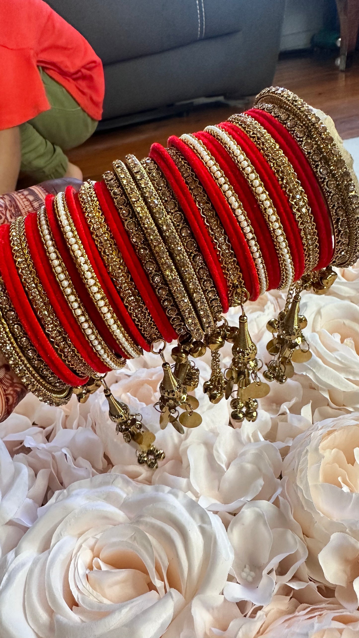 Karvachauth red bangle set