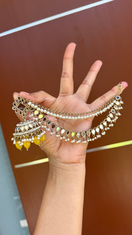 mirror jhumka with sahare