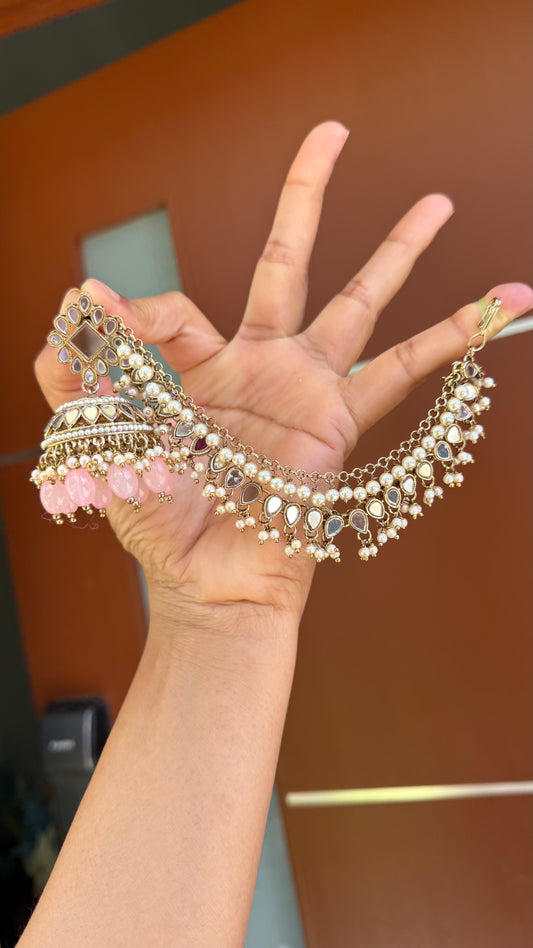 mirror jhumka with sahare