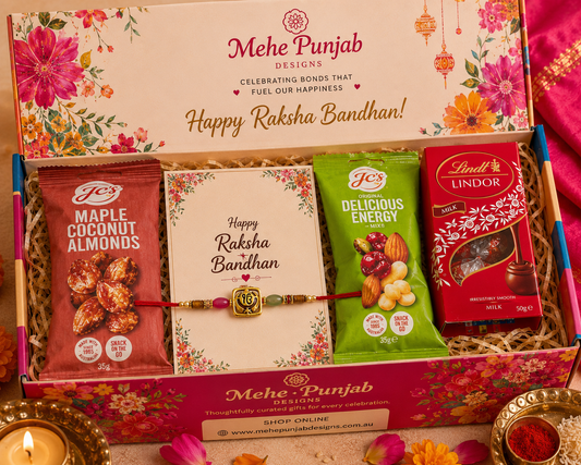 Premium Rakhi Gift Hamper | Rakhi with Chocolates, Almonds & Energy Mix | Raksha Bandhan Australia
