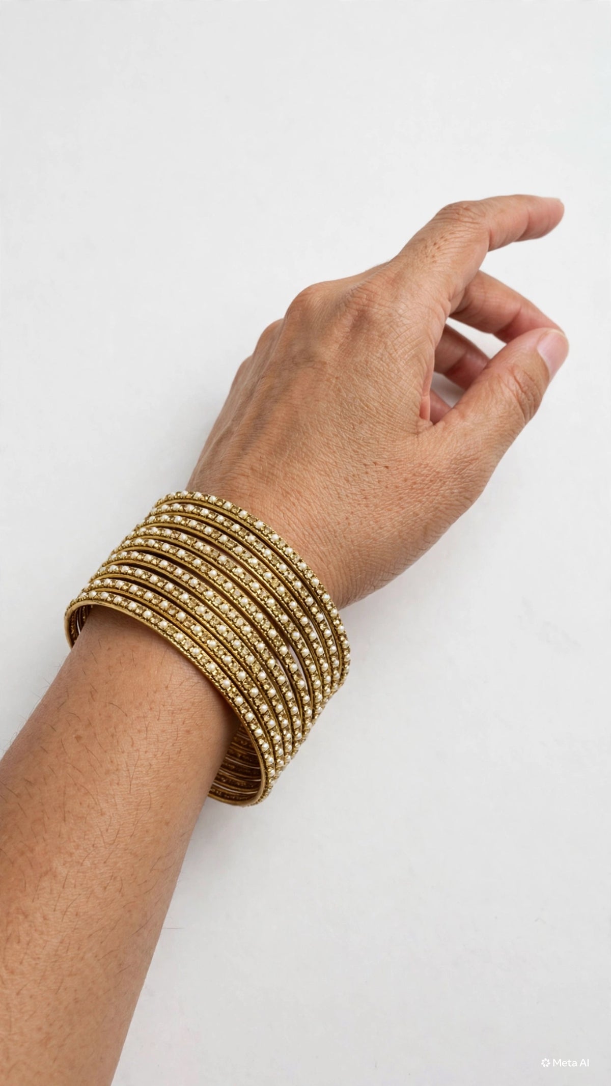 Metal pearl Bangles