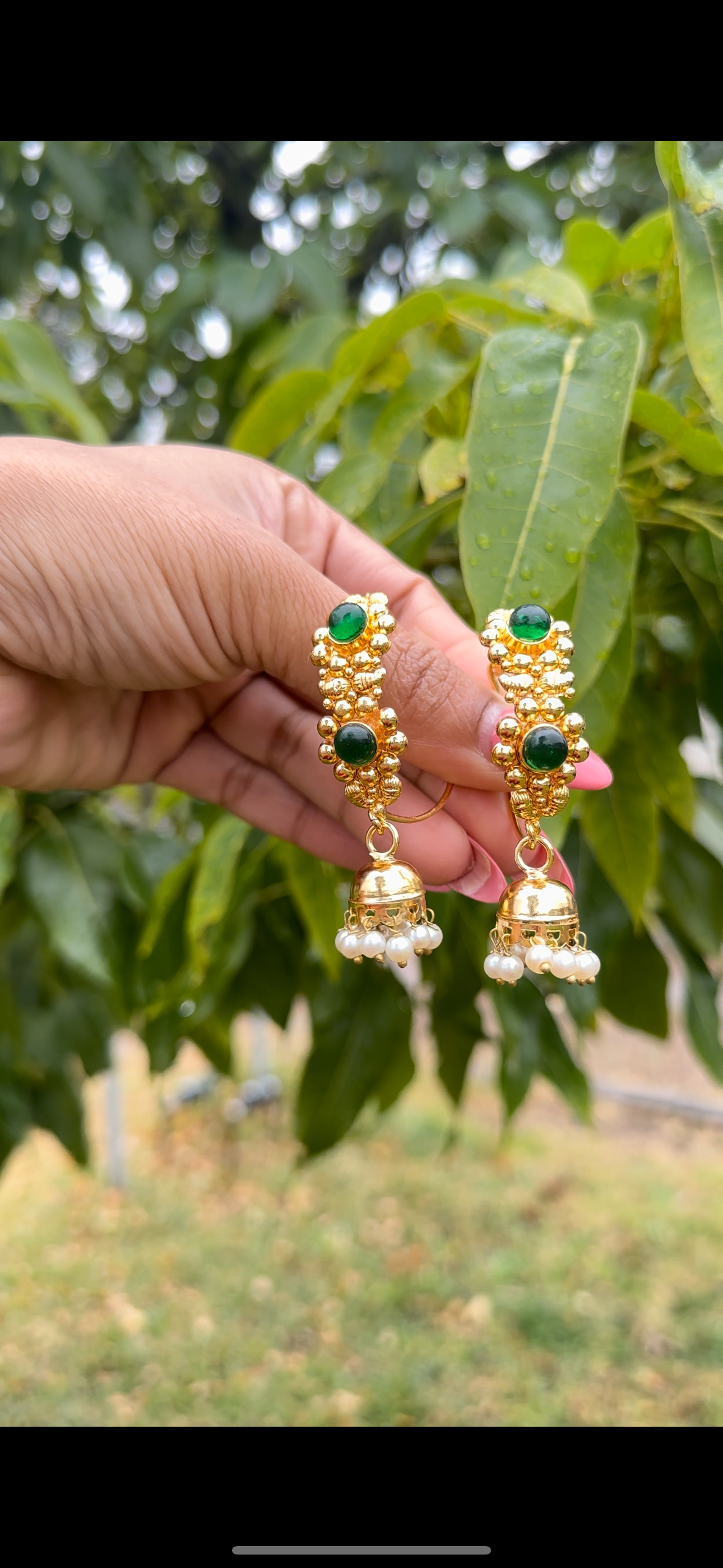 Green walia gold plated Sandookh collection