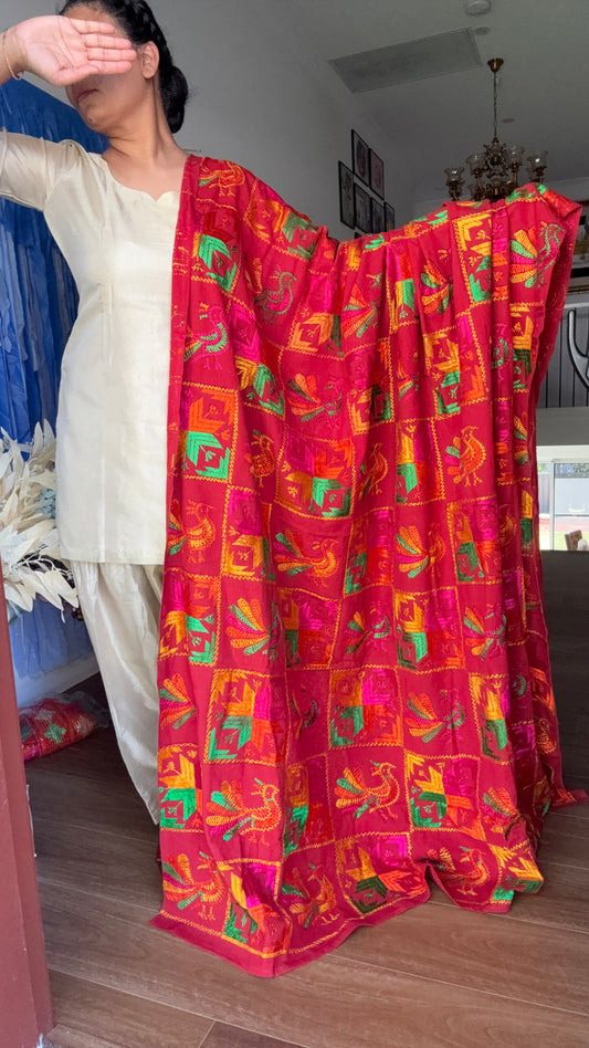 Khaddar_Baag_Phulkari_Hand_Embroidered_Punjabi_Shawl_Heritage_Virsa_Australia