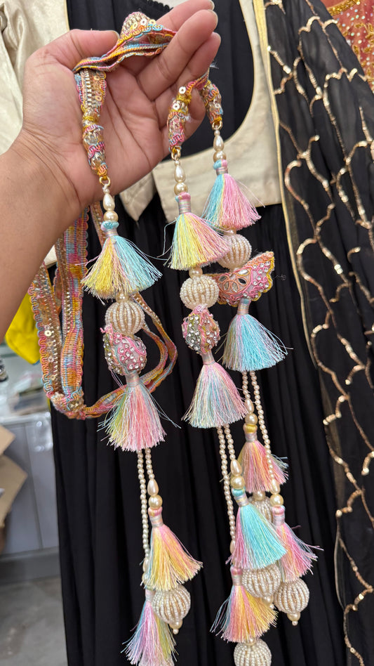 Traditional Punjabi paranda dori in multicolor silk threads