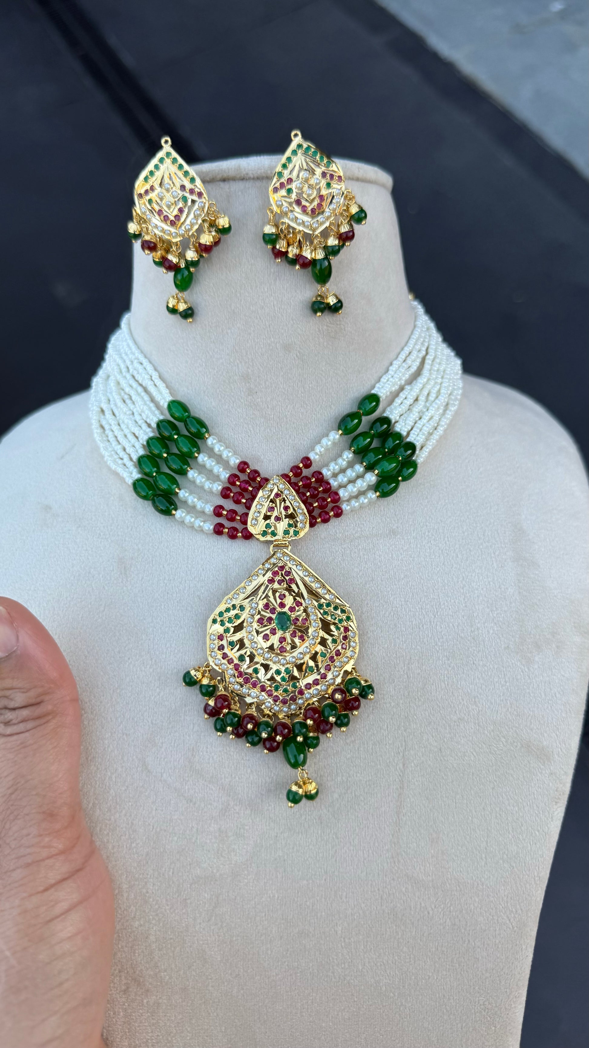 Real Jadau gold-plated necklace 