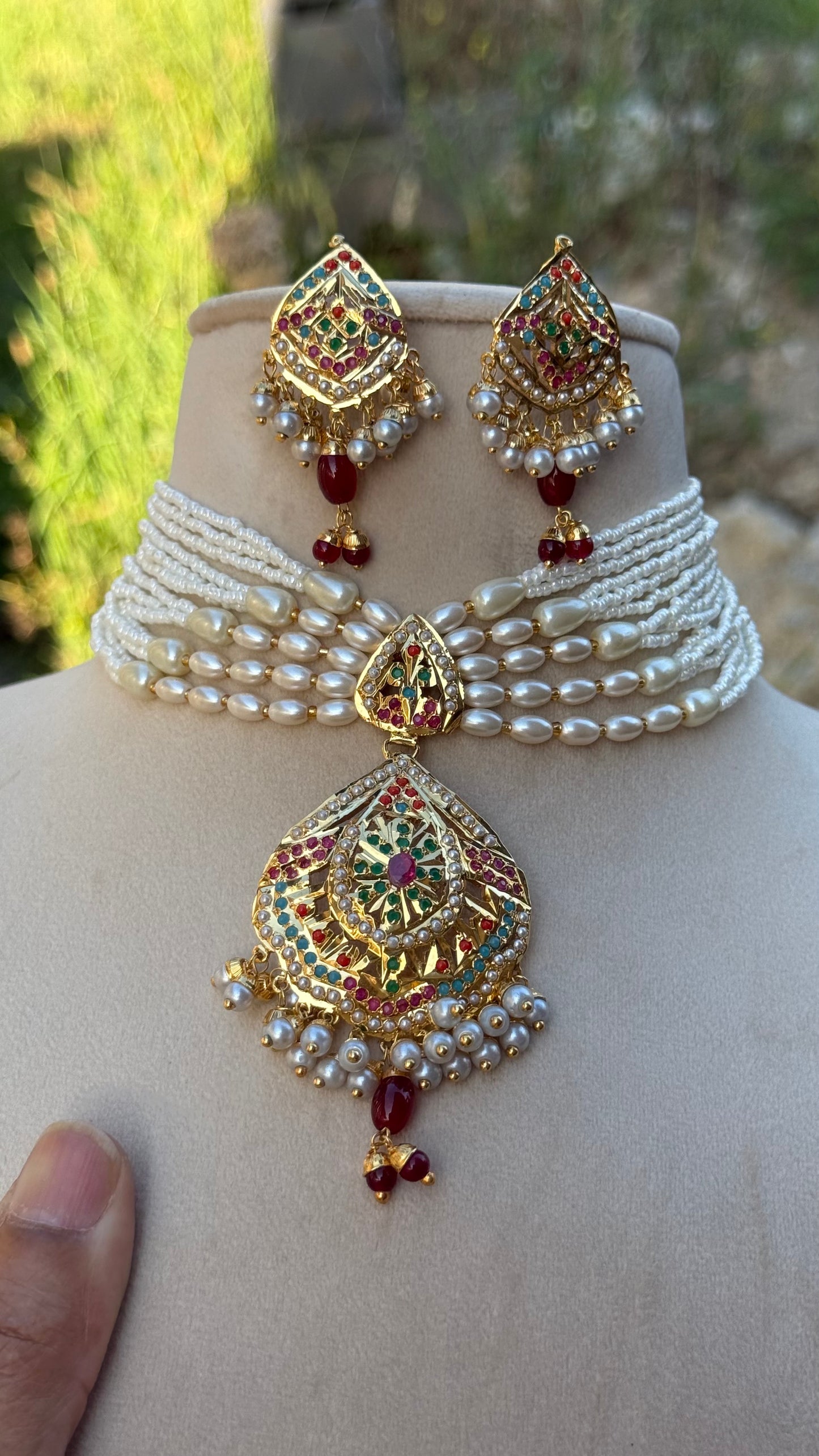 Real Jadau gold-plated necklace 